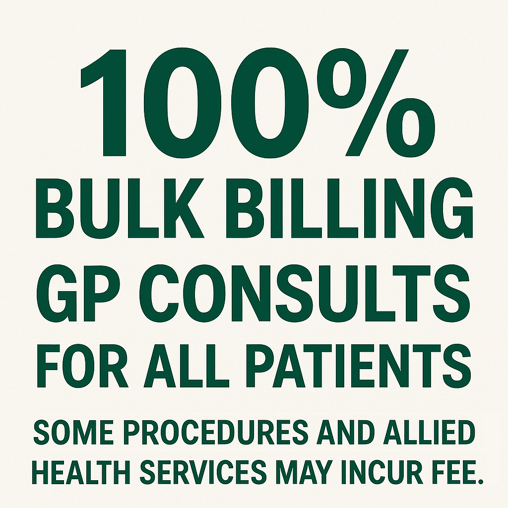 100% bulk billing GP consults for all patients notice