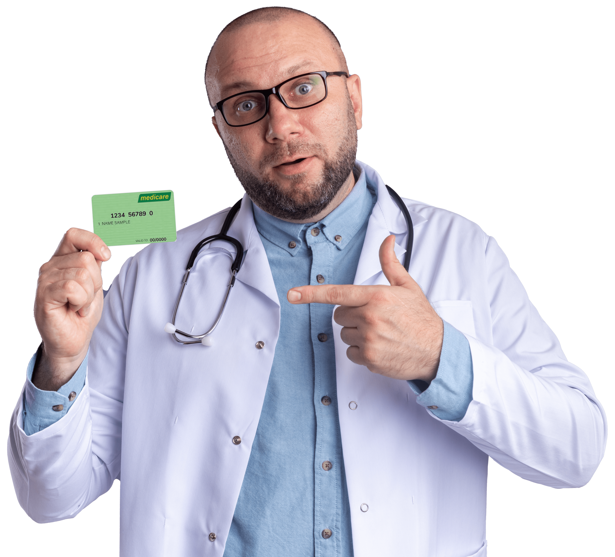 Doctor holding a Medicare card at Roxburgh Park Clinic
